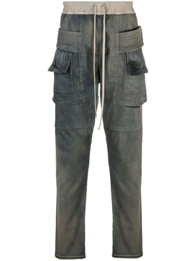 Rick Owens Drkshdw Cargo Trousers In Blue