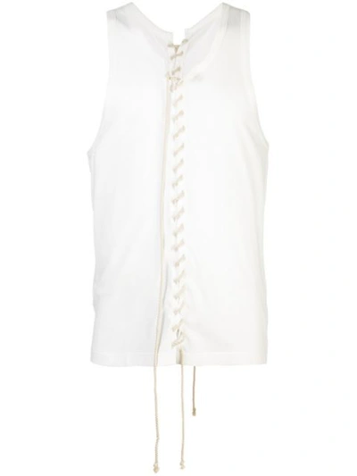 Yohji Yamamoto Lace Up Tank In White