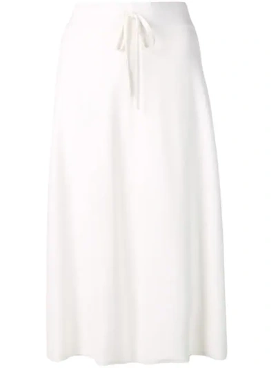 P.a.r.o.s.h Stripe Detail Midi Skirt In White