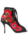 Dolce & Gabbana Printed Stretch Jersey Boots - Red