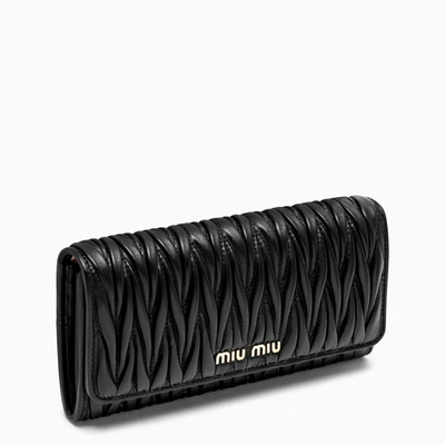 Miu Miu Matelassé Rectangular Wallet In Black