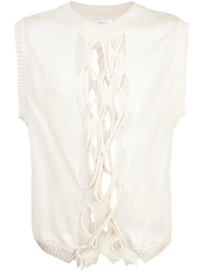 Per Götesson Knitted Cable Vest In Neutrals