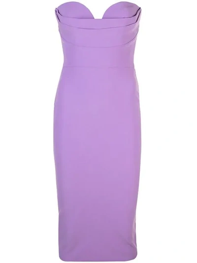 Alex Perry Bustier Dress In Lilac