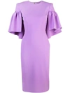 Alex Perry Structured Shoulders Dress In Lilac