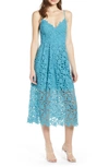 Astr Lace Midi Dress In Aqua