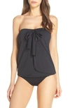 Tommy Bahama Pearl Sarong Bandini Swim Top In Black