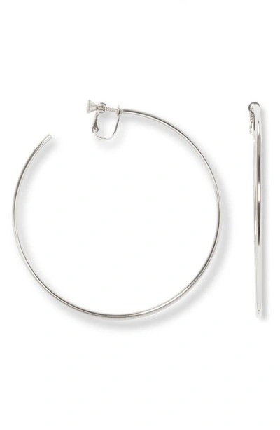 Vince Camuto Clip Hoop Earrings In Rhodium