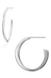 Argento Vivo Flat Edge Hoop Earrings In Silver