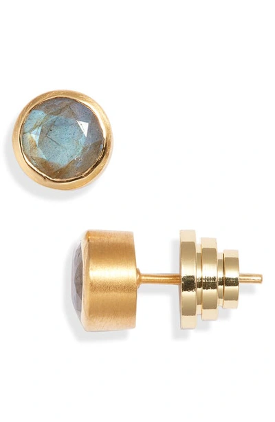 Dean Davidson Signature Midi Knockout Stud Earrings In Labradorite/ Gold