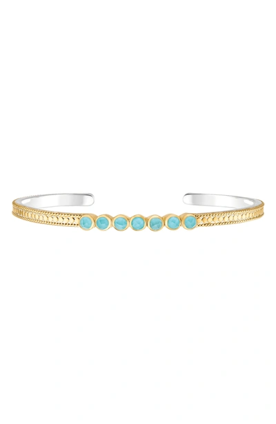 Anna Beck Multi Stone Stacking Cuff In Gold/ Turquoise