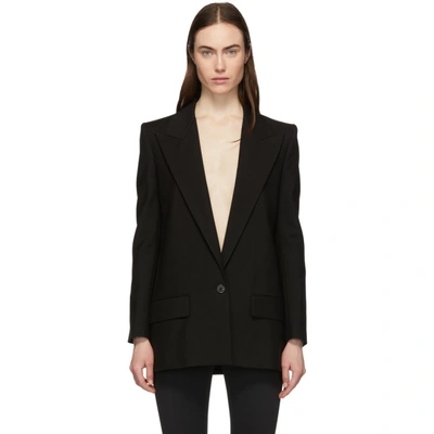 Givenchy Black Mohair Single-breasted Blazer In 001 Black