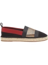 Fendi Colibri Ff Logo Leather Espadrilles In Black