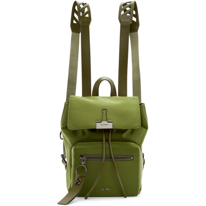 Off-White Green Nylon Mini Backpack In Military Gr | ModeSens