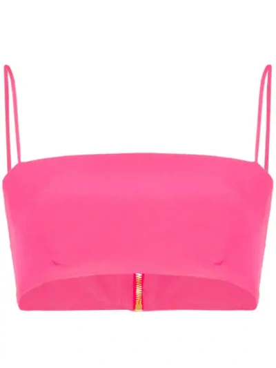 Versace Sleeveless Satin Bralette In Pink