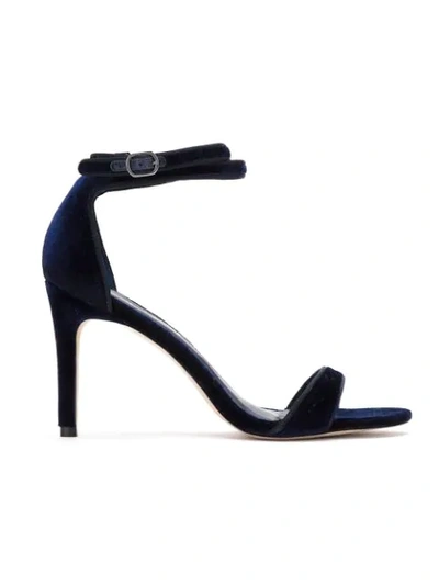 Sarah Chofakian Velvet Sandals In Blue