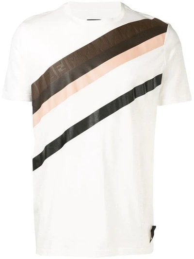 Fendi Contrast Stripe T In White