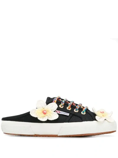 Superga X  Flower Trainers In Black