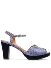 Chie Mihara Chunky Patterned Sandals In Blue