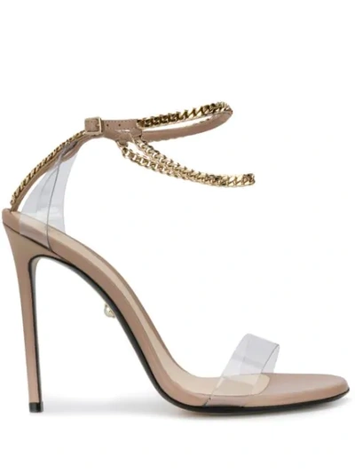 Alevì Valentina Chain Strap Heels In Neutrals