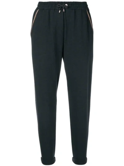 Brunello Cucinelli Tapered Track Trousers In Grey