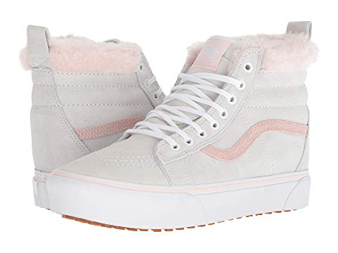 white vans with pink fur cheap online