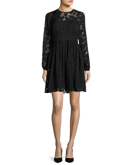 michael kors long sleeve black dress