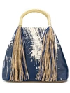 Issey Miyake Tasseled Tote In Blue