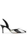 Manolo Blahnik Snakeskin Effect Pumps In Black