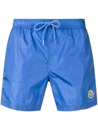 Moncler Badeshorts Mit Logo-stickerei - Blau