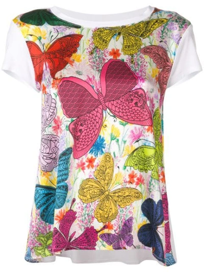 Ultràchic Butterfly Print T In White