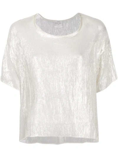 Forte Forte Sheer Iridescent Top In White