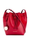 Emporio Armani Logo Tag Bucket Bag In Red