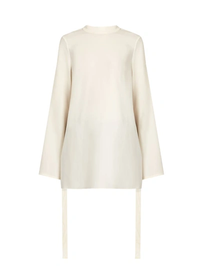 Ellery 'purify' Flared Sleeve Ruched Side Top In White