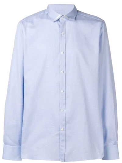 Lanvin Micro Check Shirt In Blue