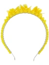 Simone Rocha Flower Embellished Headband In Yellow