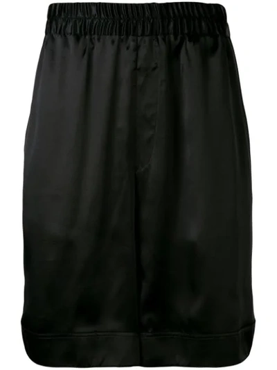 Laneus Elasticated Bermuda Shorts In Black