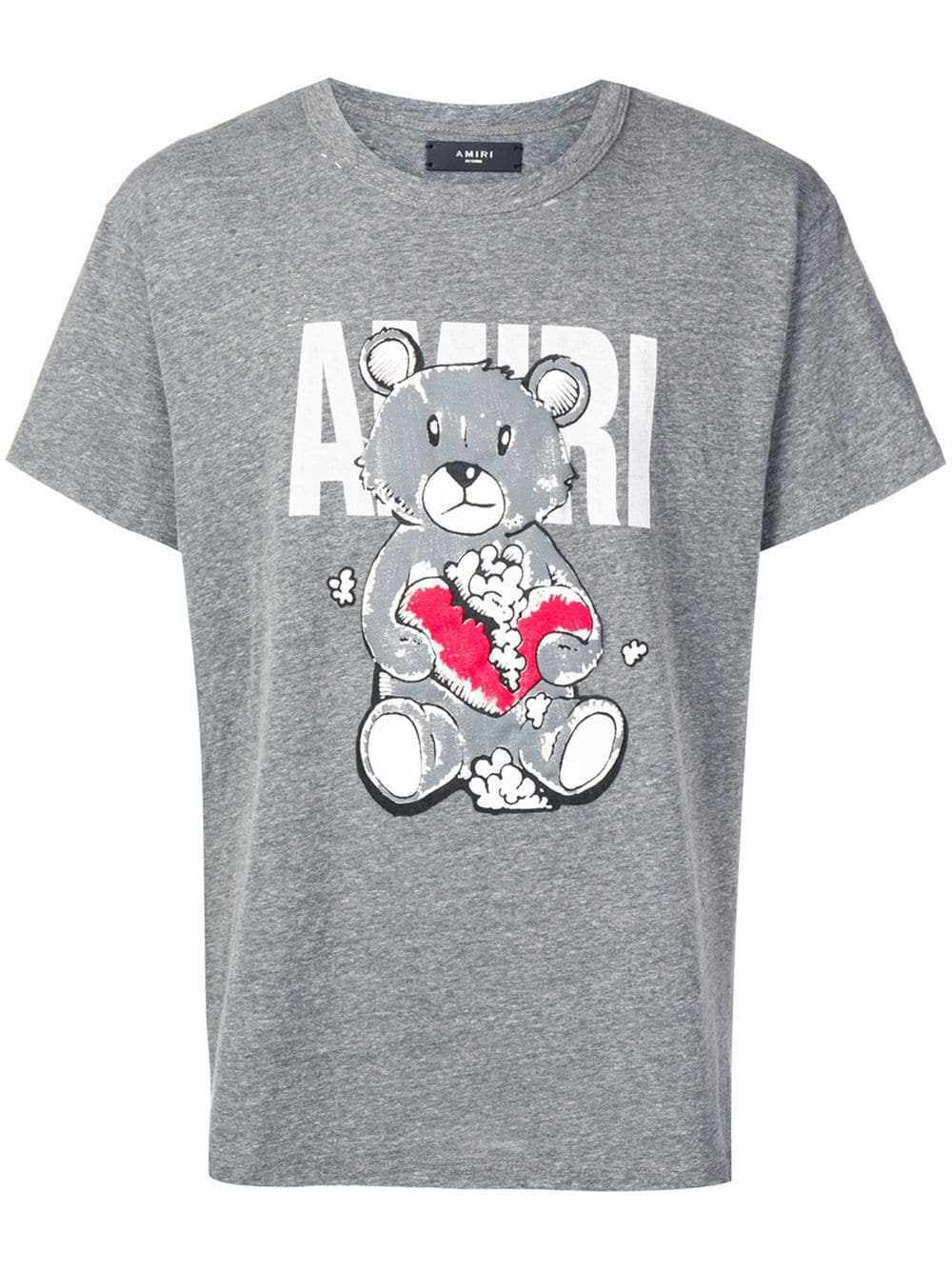 Amiri Teddy Bear Logo Print T-shirt - Grey | ModeSens