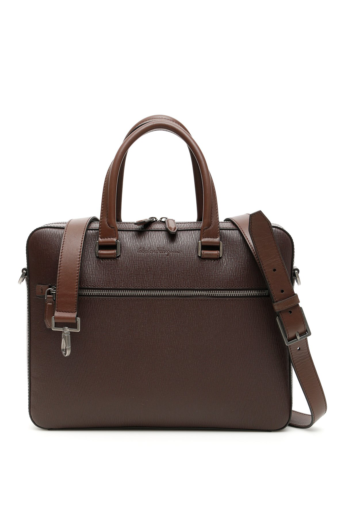 Salvatore Ferragamo Classic Laptop Bag In Brown | ModeSens