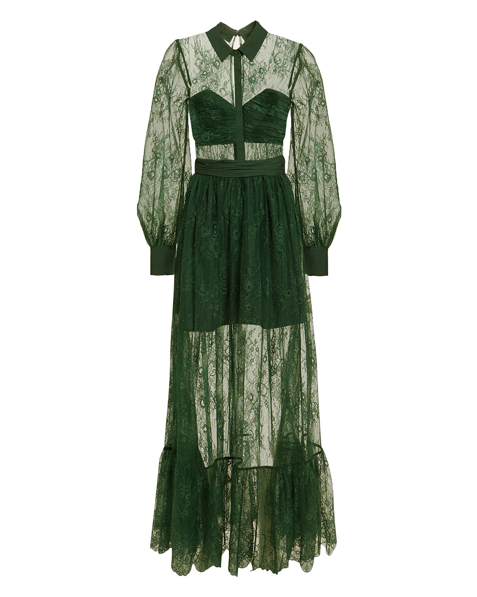 lace green maxi dress