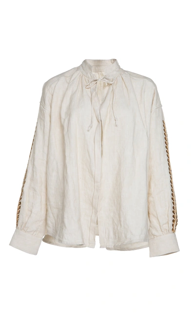 Alix Of Bohemia Limited Edition Mia Linen Blouse In Neutral