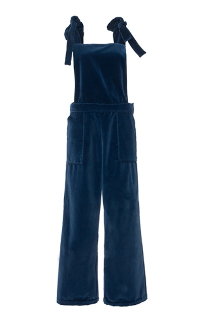 Alix Of Bohemia Limited Edition Olivia Cotton Velvet Overalls In Navy