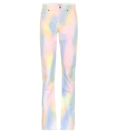 Ganni High-rise Straight Rainbow Jeans In Multicoloured