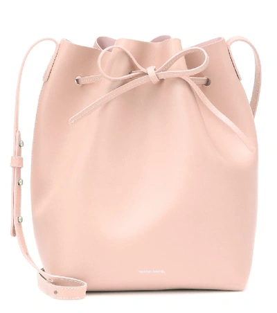 Mansur Gavriel Bucket Mini Leather Crossbody Bag In Pink
