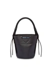 Prada Ouverture Leather Bucket Bag In Black