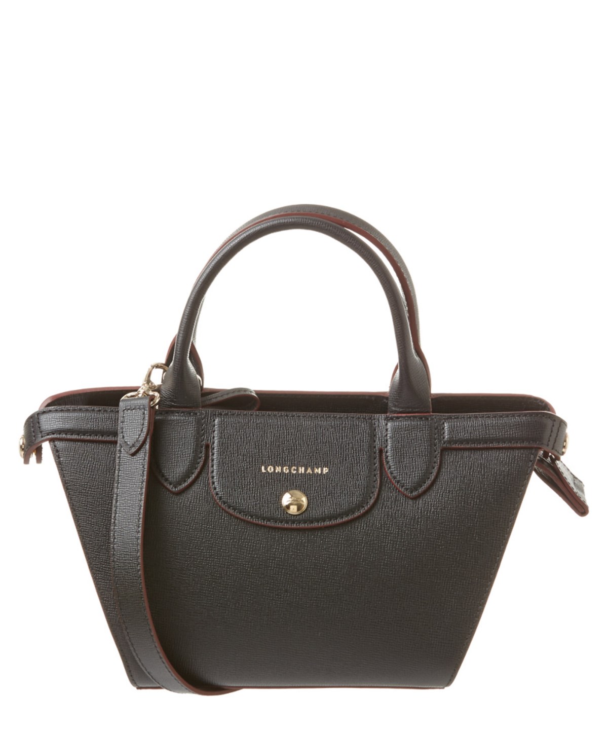 Longchamp Le Pliage Heritage Medium Leather Handbag In Black | ModeSens