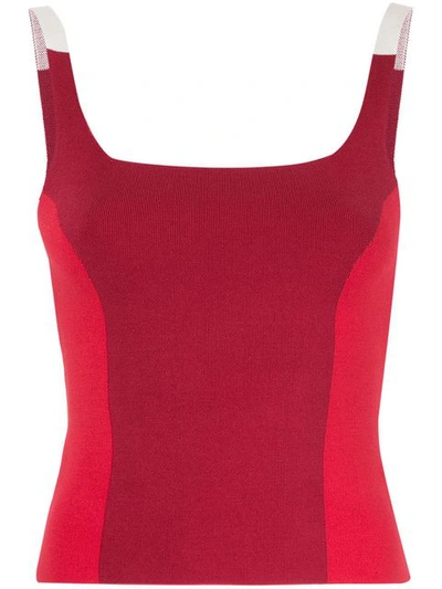 Nagnata Colour Block Tank Top In Rouge Red Cream