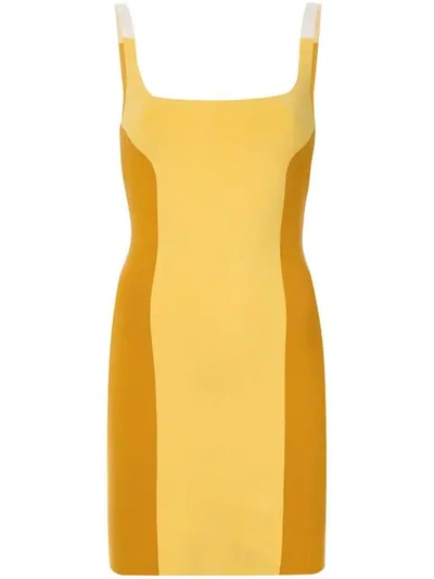 Nagnata Colour Block Mini Dress In Yellow