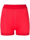 Nagnata Yoni Side Stripe Compression Shorts In Red Cream