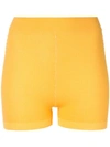 Nagnata Yoni Side Stripe Compression Shorts In Lemon Cream