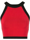 Nagnata Strap Back Crop Sports Top In Red ,black